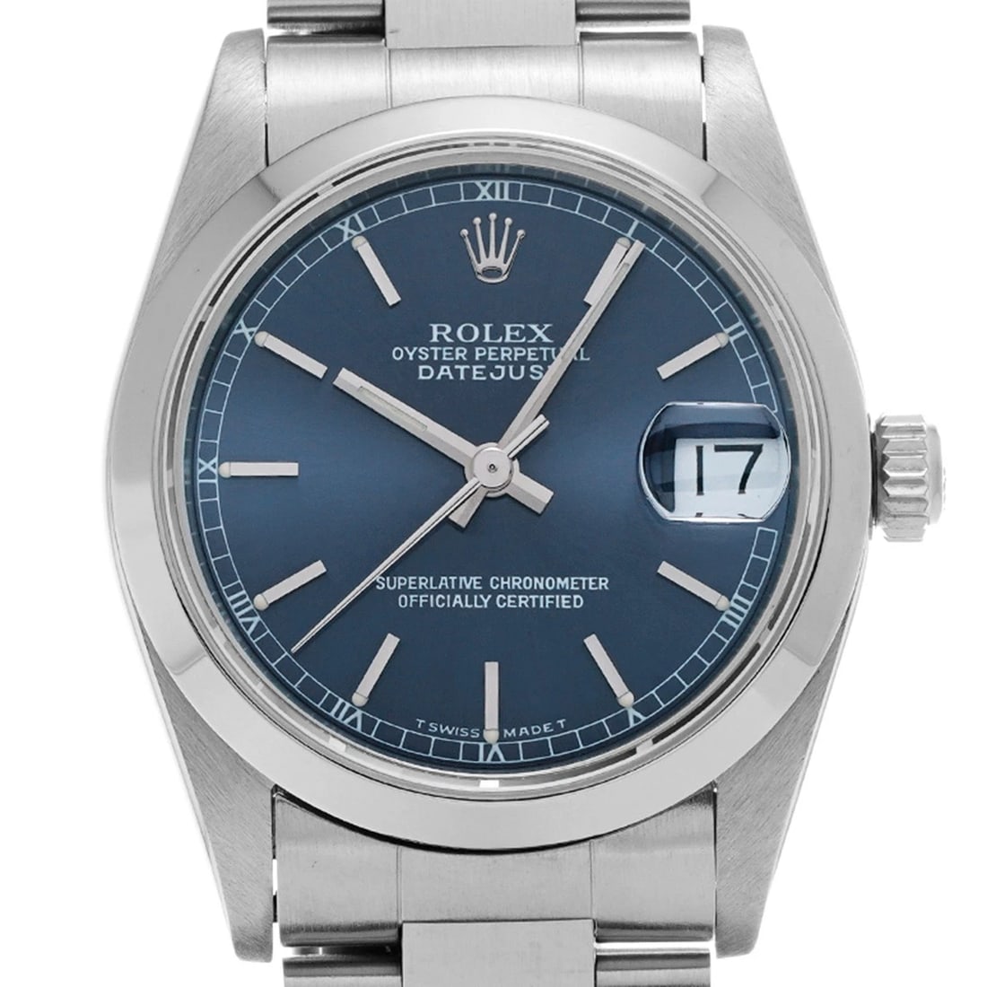 ROLEX DATEJUST BLUE WATCH - 4