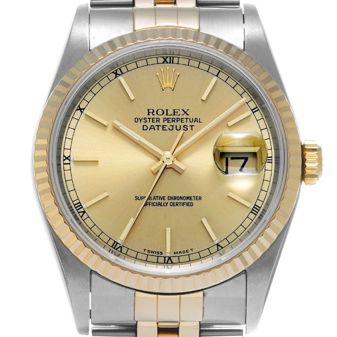 ROLEX DATEJUST IVORY WATCH - 4