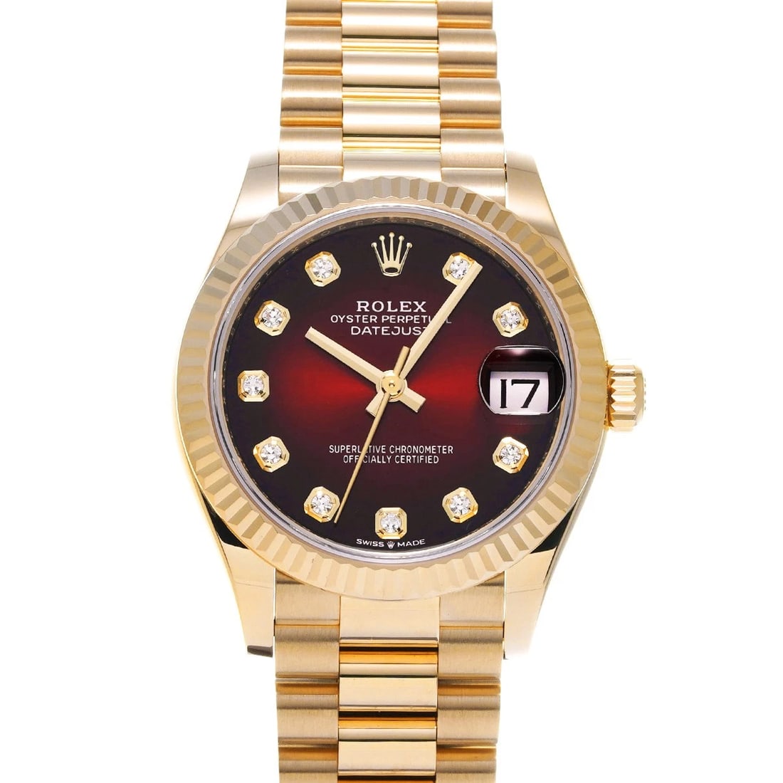 ROLEX DATEJUST RED DIAMOND WATCH (1 of 4)