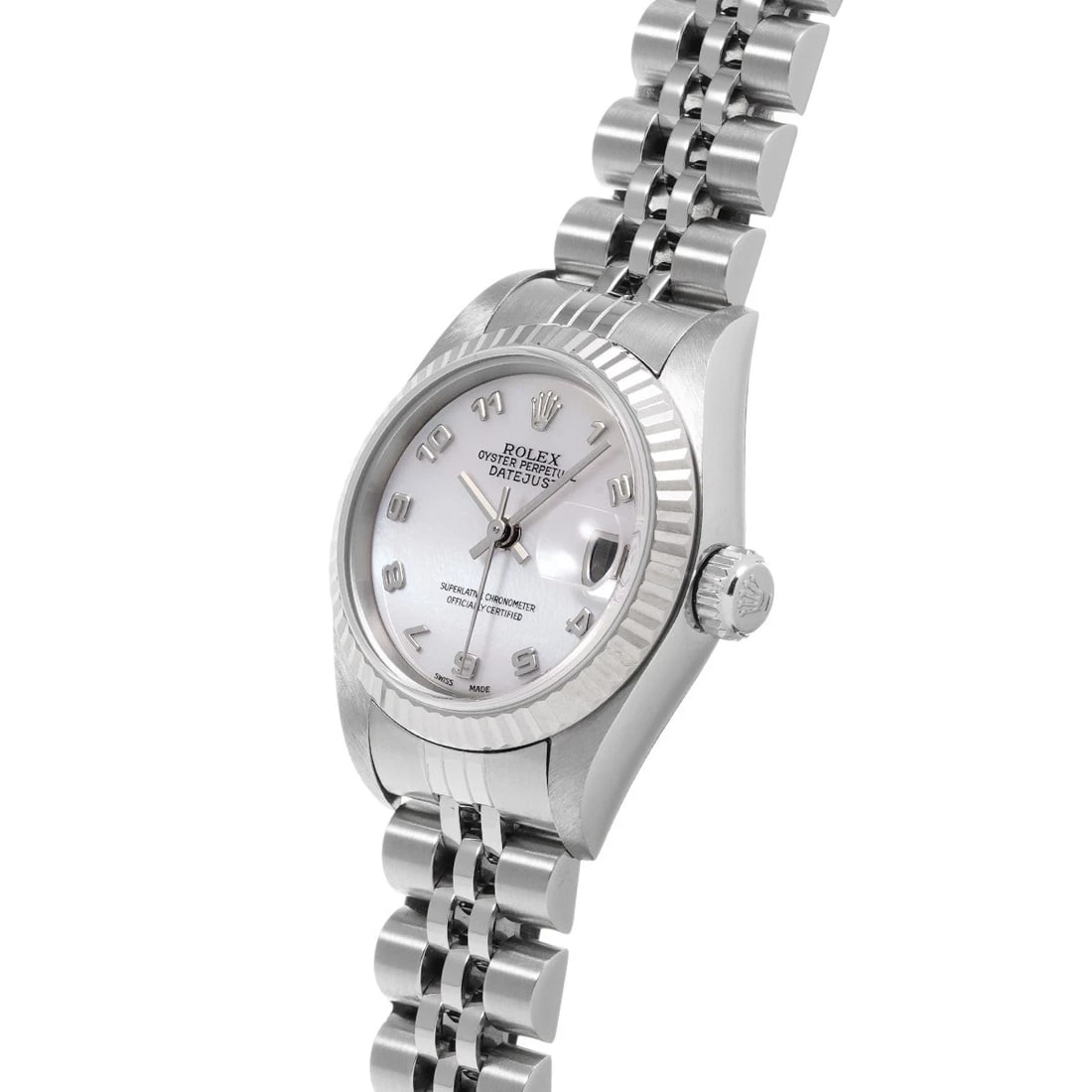 ROLEX DATEJUST WHITE SHELL WATCH - 2
