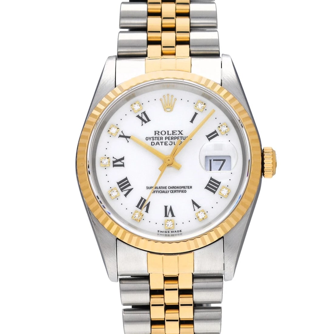ROLEX DATEJUST WHITE DIAMOND WATCH (1 of 4)