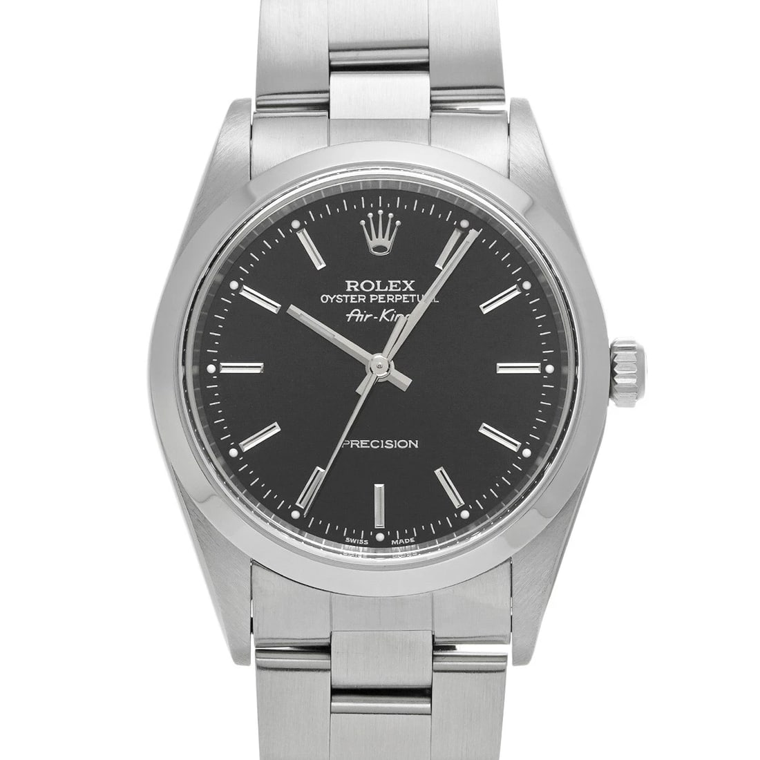 ROLEX AIRKING BLACK WATCH: ROLEX AirKing black WATCH Brand: ROLEX Type: Wristwatch Material: Band Material Stainless steel, Case Material Stainless steel Color: Dial Color black Size: Case H/about 34mm W/about 34mm D/about