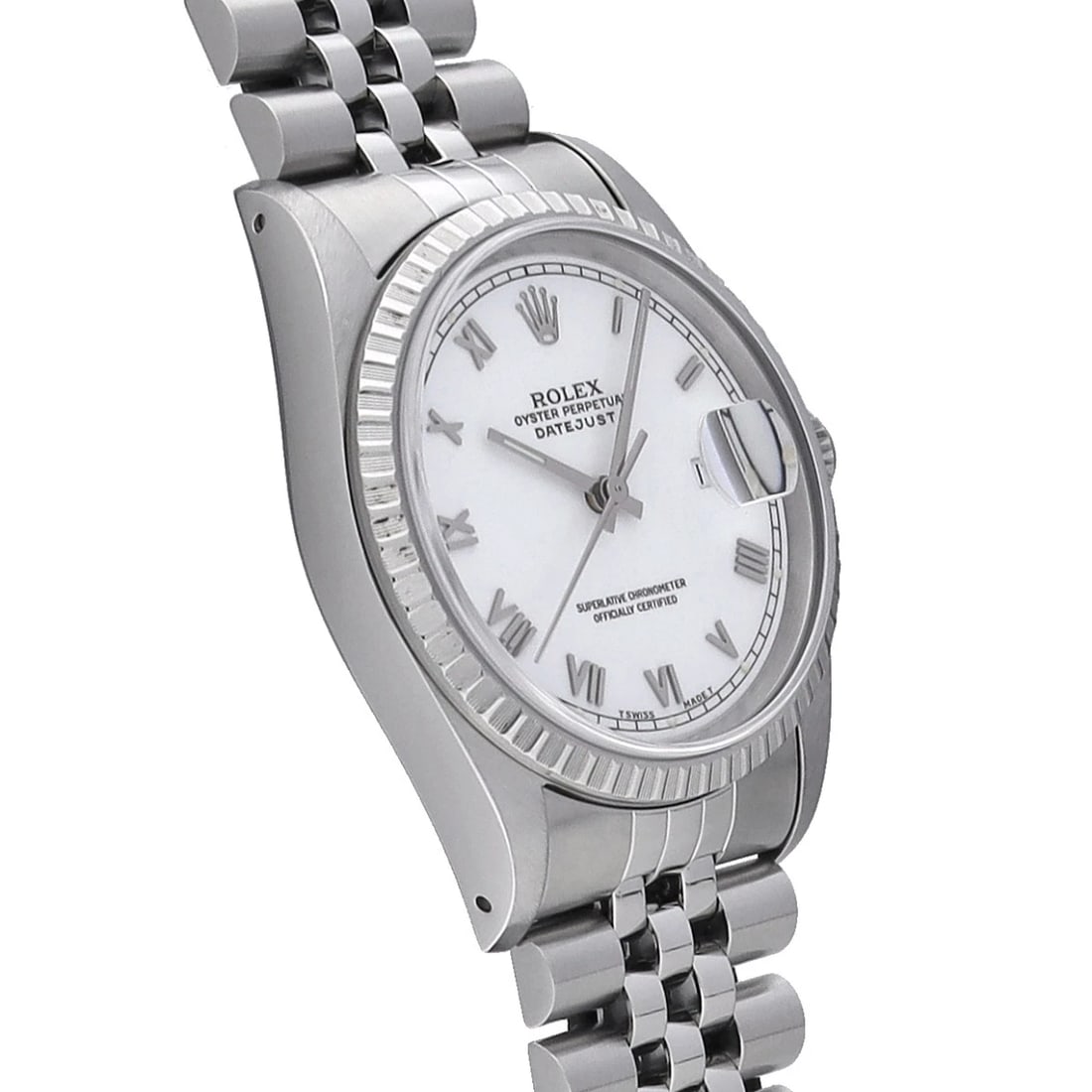 ROLEX DATEJUST WHITE WATCH - 3