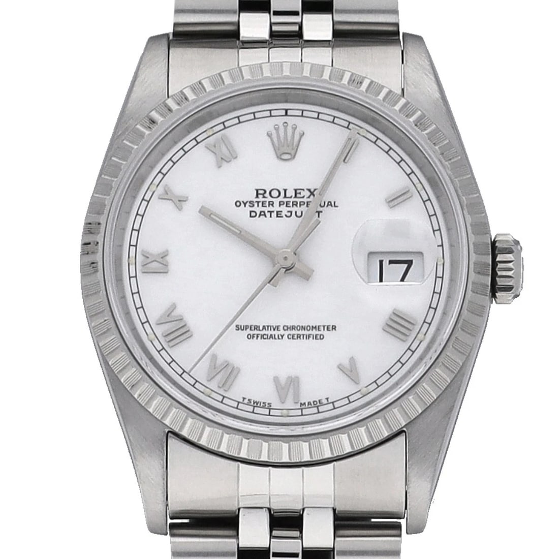 ROLEX DATEJUST WHITE WATCH - 4