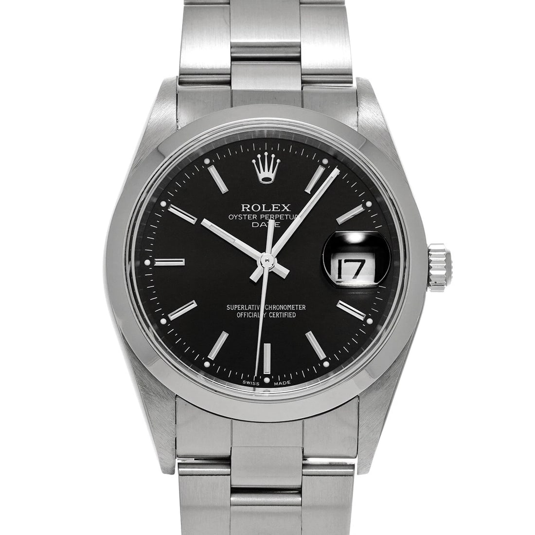 ROLEX OYSTER PERPETUAL BLACK WATCH: ROLEX Oyster Perpetual black WATCH Brand: ROLEX Type: Wristwatch Material: Band Material Stainless steel, Case Material Stainless steel Color: Dial Color black Size: Case H/about 34mm W/about