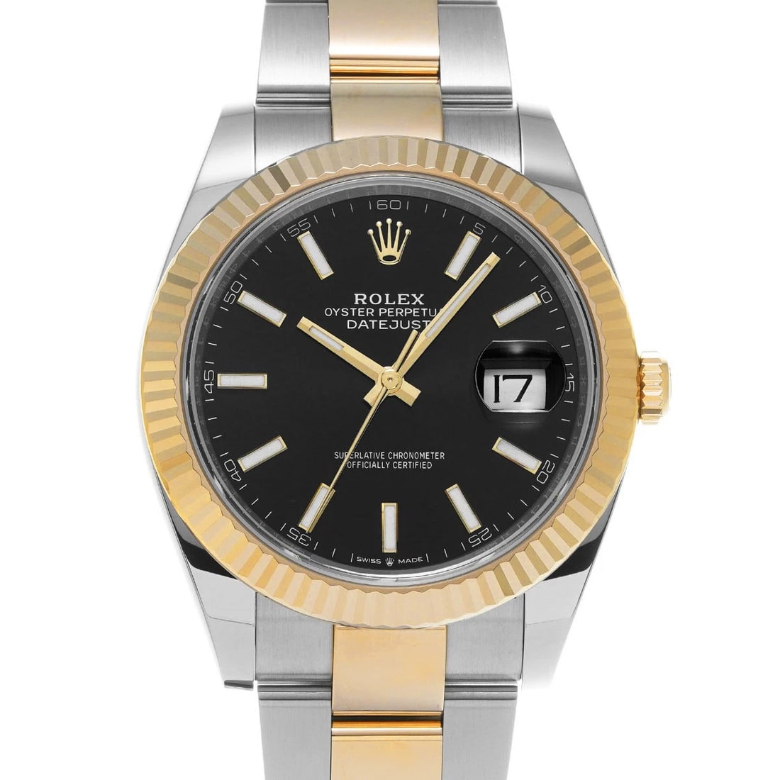 ROLEX DATEJUST BRIGHT BLACK WATCH: ROLEX Datejust Bright black WATCH Brand: ROLEX Type: Wristwatch Material: Band Material Stainless steel/Yellow Gold, Case Material Stainless steel Color: Dial Color Bright black Size: Case H/about