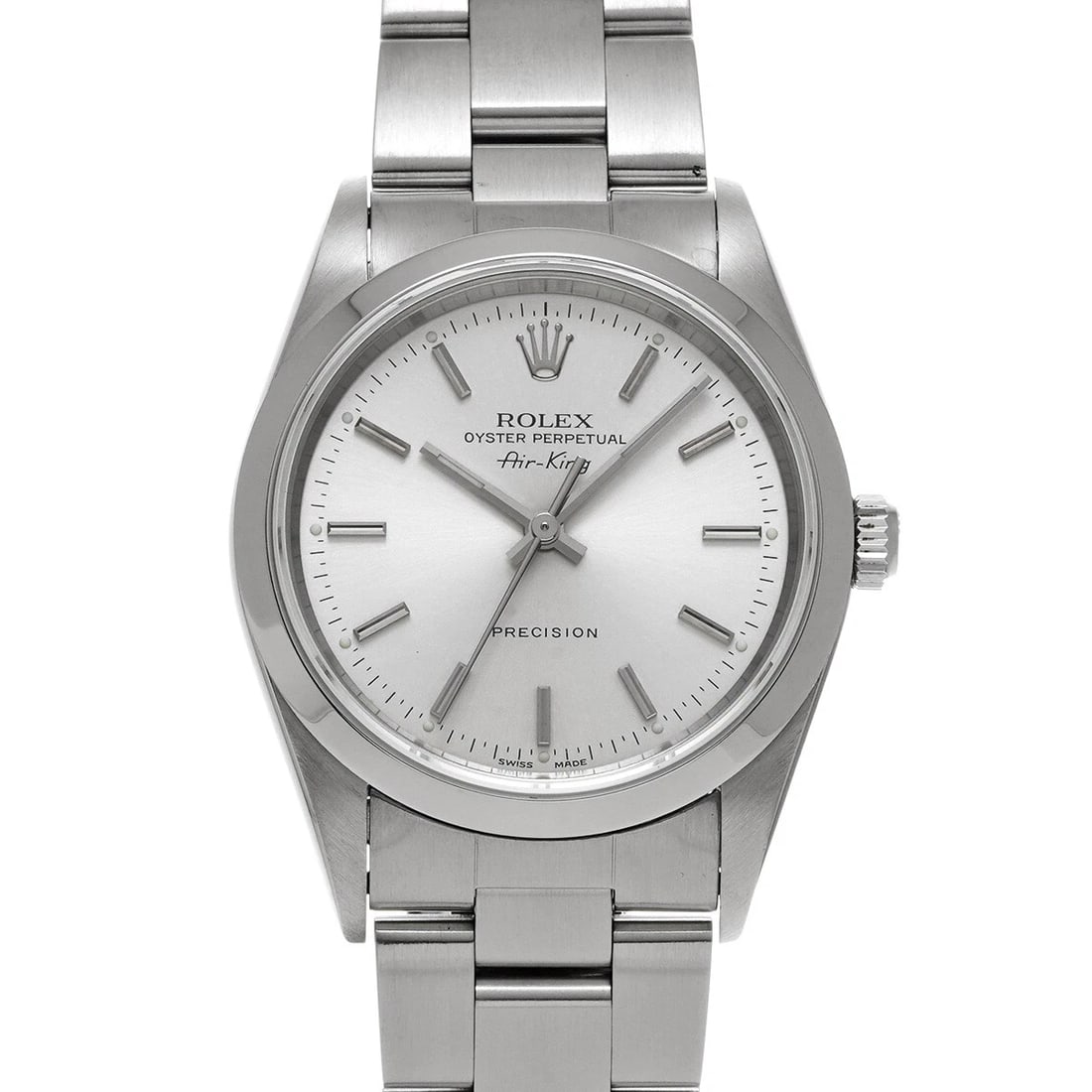 ROLEX AIRKING SILVER WATCH: ROLEX AirKing Silver WATCH Brand: ROLEX Type: Wristwatch Material: Band Material Stainless steel, Case Material Stainless steel Color: Dial Color Silver Size: Case H/about 34mm W/about 34mm D/abou