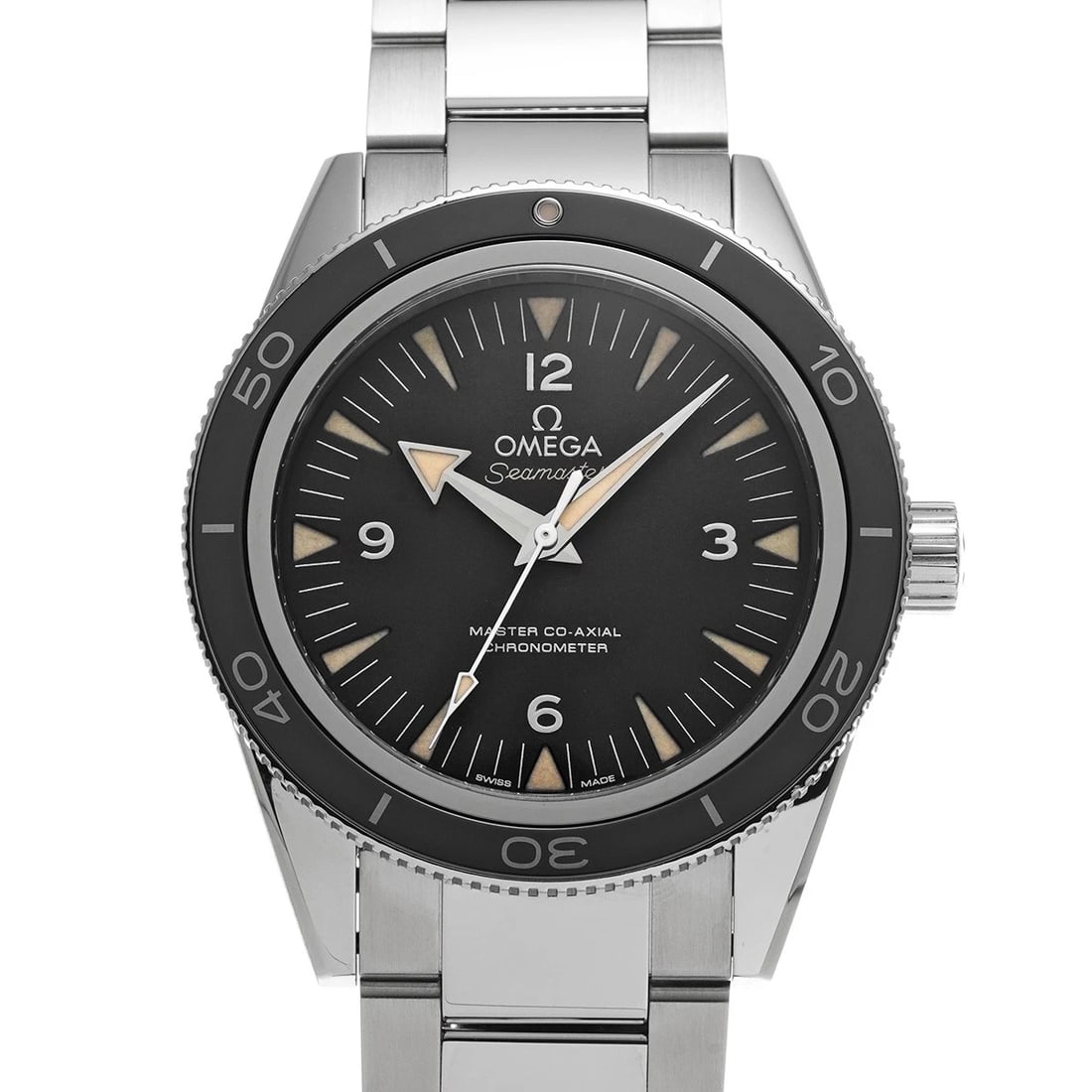 OMEGA SEAMASTER MASTER BLACK WATCH: OMEGA Seamaster Master black WATCH Brand: OMEGA Type: Wristwatch Material: Band Material Stainless steel, Case Material Stainless steel Color: Dial Color black Size: Case H/about 41mm W/about 41mm