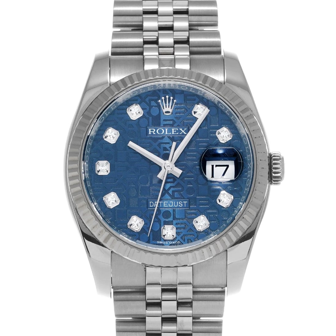 ROLEX DATEJUST BLUE COMPUTER DIAMOND WATCH (1 of 4)