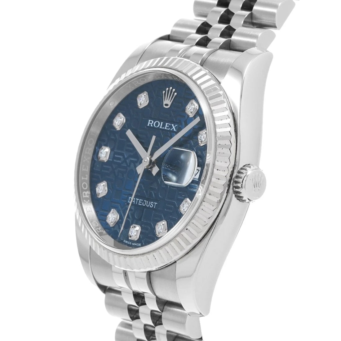 ROLEX DATEJUST BLUE COMPUTER DIAMOND WATCH - 2