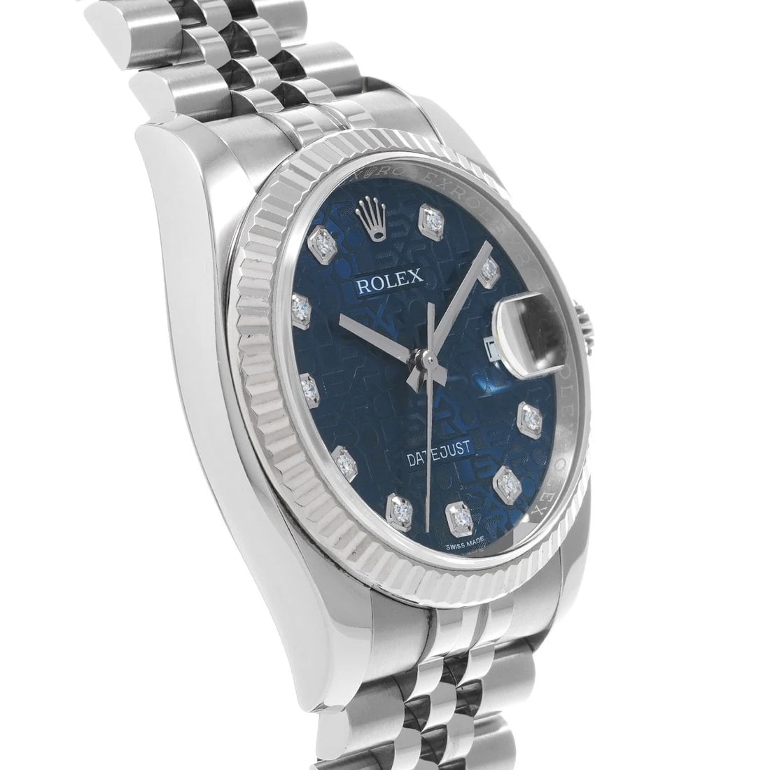ROLEX DATEJUST BLUE COMPUTER DIAMOND WATCH - 3