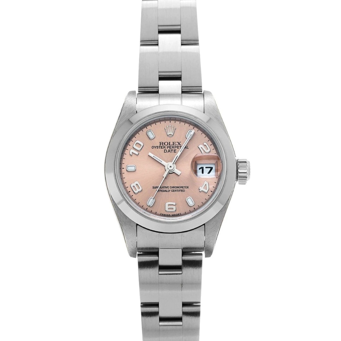 ROLEX OYSTER PERPETUAL PINK WATCH: ROLEX Oyster Perpetual pink WATCH Brand: ROLEX Type: Wristwatch Material: Band Material Stainless steel, Case Material Stainless steel Color: Dial Color pink Size: Case H/about 26mm W/about