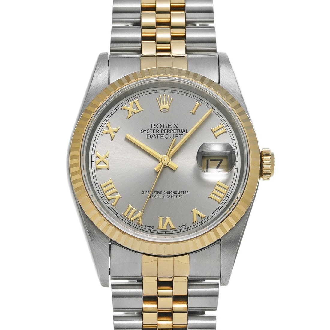 ROLEX DATEJUST GRAY WATCH: ROLEX Datejust gray WATCH Brand: ROLEX Type: Wristwatch Material: Band Material Stainless steel/Yellow Gold, Case Material Stainless steel Color: Dial Color gray Size: Case H/about 36mm W/about 36