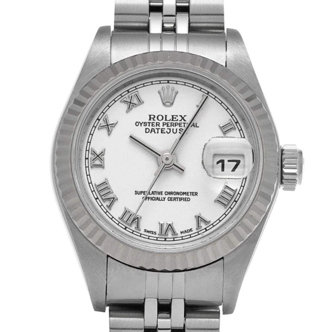 ROLEX DATEJUST WHITE WATCH - 4