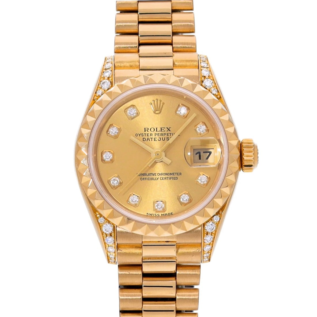 ROLEX DATEJUST CHAMPAGNE DIAMOND WATCH (1 of 5)