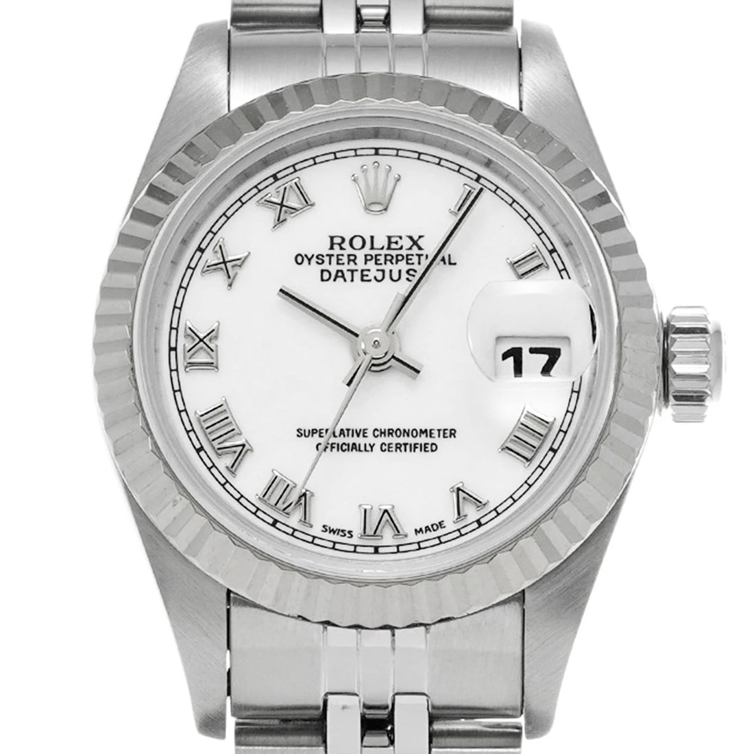 ROLEX DATEJUST WHITE WATCH - 4