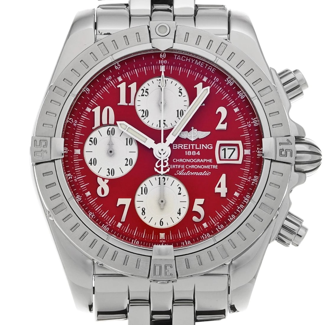 BREITLING CHRONOMAT EVOLUTION RED WATCH - 4