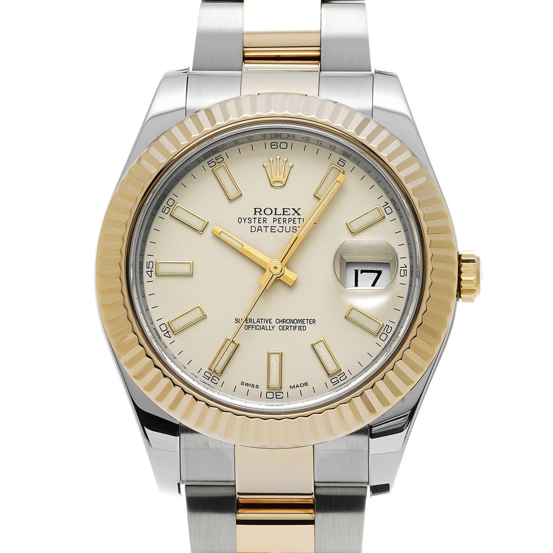 ROLEX DATEJUST IVORY WATCH: ROLEX Datejust Ivory WATCH Brand: ROLEX Type: Wristwatch Material: Band Material Stainless steel/Yellow Gold, Case Material Stainless steel Color: Dial Color Ivory Size: Case H/about 41mm