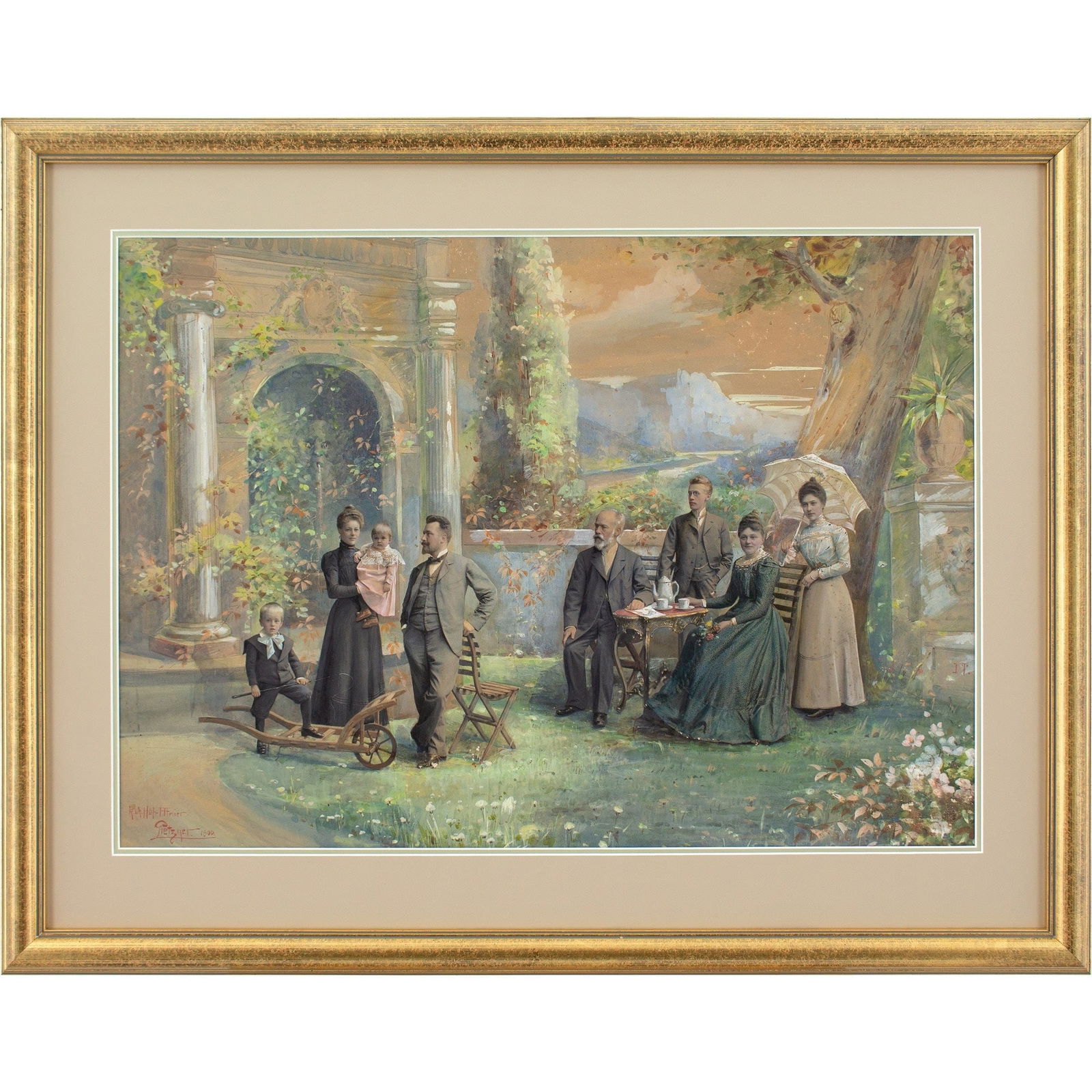 PORTRAIT OF A FAMILY IN A GARDEN BY K & K HOF ATELIER PIETZNER (1 of 7)