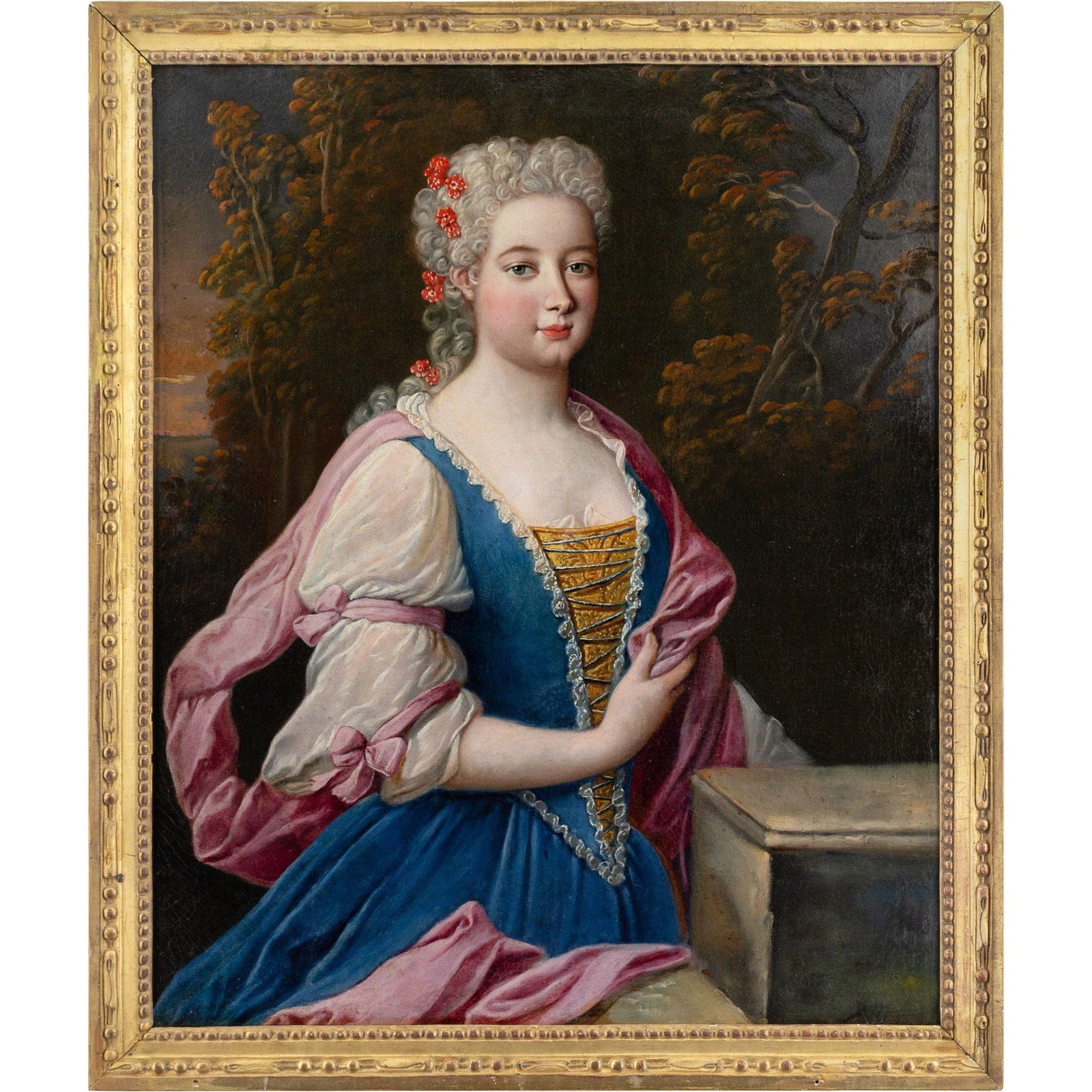 A PORTRAIT BY NICOLAS FOUCHÉ OF A WOMAN DRESSED AS THE GODDESS OF SPRING, FLORA (1 of 7)