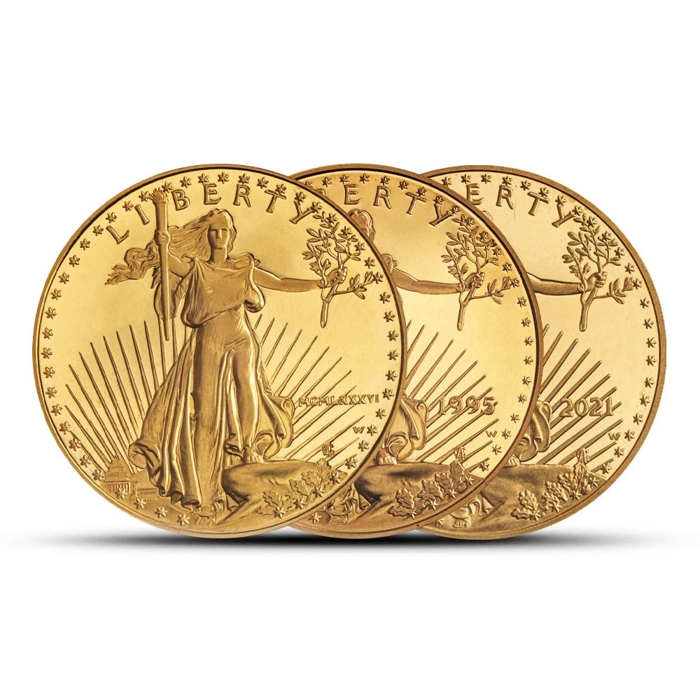 PROOF AMERICAN GOLD EAGLE COIN: Proof American Gold Eagle Coin Brand/Mint: US Mint Year: Random Denomination: None Fineness: 0.9167 Country of Origin: United States Accessories: None Accessories Notice: When purchasing