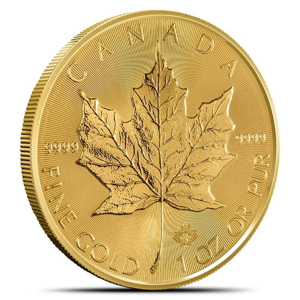 CANADIAN GOLD MAPLE LEAF COIN: Canadian Gold Maple Leaf Coin Brand/Mint: Canada Year: Random Denomination: None Fineness: 0.9999 Country of Origin: Canada Accessories: None Accessories Notice: When purchasing pre-owned
