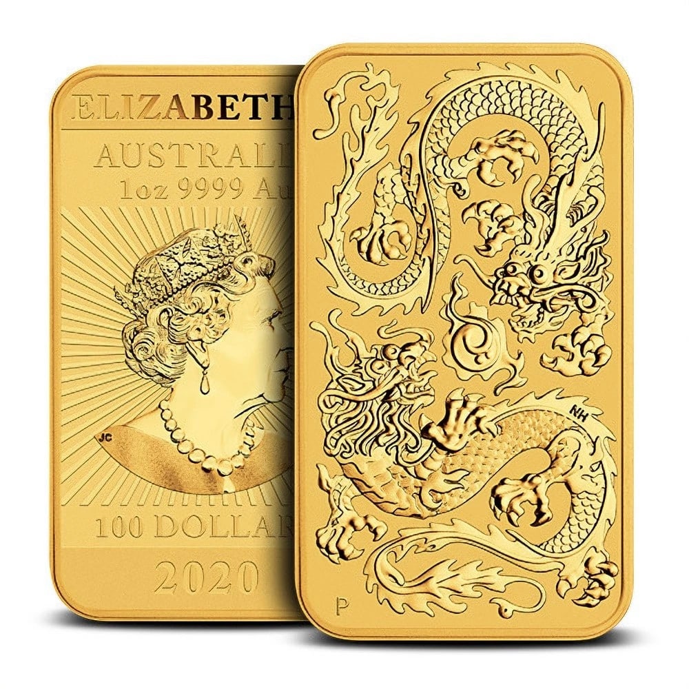 2020 AUSTRALIAN RECTANGULAR GOLD DRAGON COIN: 2020 Australian Rectangular Gold Dragon Coin Brand/Mint: Perth Mint Year: 2020 Denomination: None Fineness: 0.9999 Country of Origin: Australia Accessories: None Accessories Notice: When