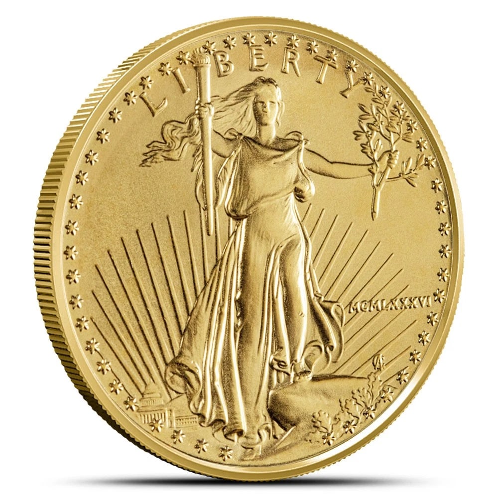 1986 AMERICAN GOLD EAGLE COIN: 1986 American Gold Eagle Coin Brand/Mint: US Mint Year: 1986 Denomination: None Fineness: 0.9167 Country of Origin: United States Accessories: None Accessories Notice: When purchasing