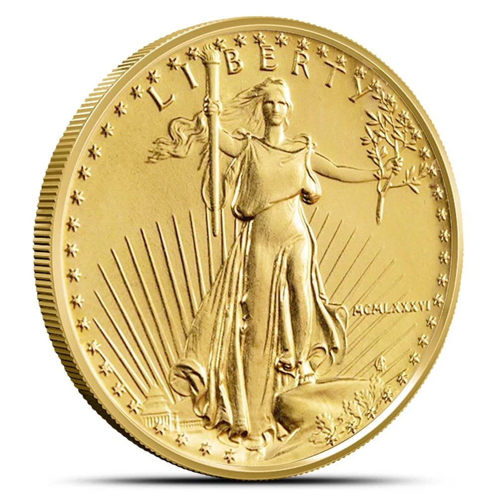 1986 AMERICAN GOLD EAGLE COIN: 1986 American Gold Eagle Coin Brand/Mint: US Mint Year: 1986 Denomination: None Fineness: 0.9167 Country of Origin: United States Accessories: None Accessories Notice: When purchasing
