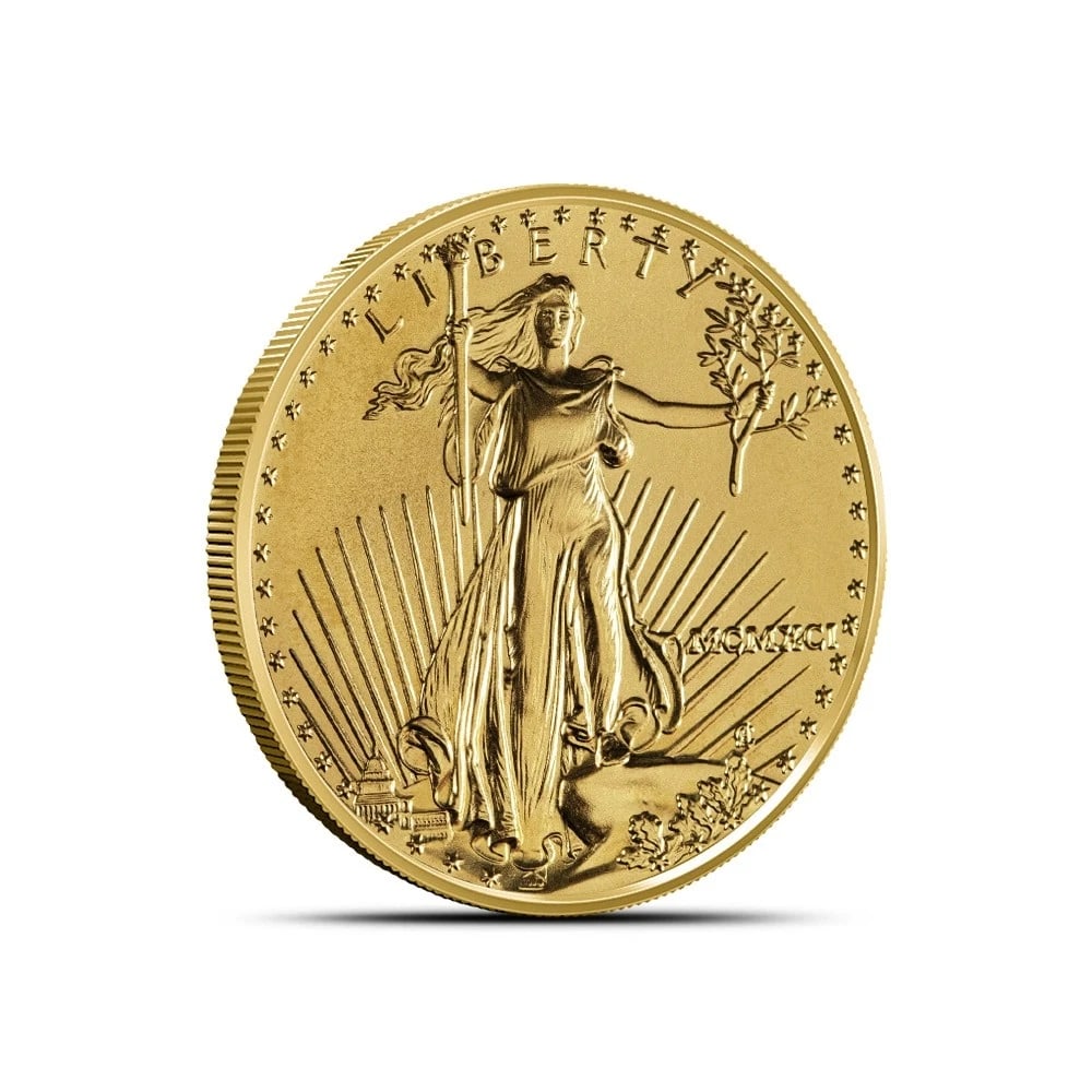 1991 AMERICAN GOLD EAGLE COIN: 1991 American Gold Eagle Coin Brand/Mint: US Mint Year: 1991 Denomination: None Fineness: 0.9167 Country of Origin: United States Accessories: None Accessories Notice: When purchasing pre-