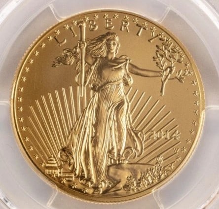 BURNISHED AMERICAN GOLD EAGLE: Burnished American Gold Eagle Brand/Mint: US Mint Year: Random Denomination: None Fineness: 0.9167 Country of Origin: United States Accessories: None Accessories Notice: When purchasing pr