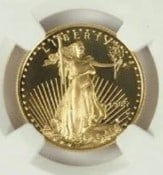 1995-W PROOF AMERICAN GOLD EAGLE COIN: 1995-W Proof American Gold Eagle Coin Brand/Mint: US Mint Year: 1995 Denomination: None Fineness: 0.9167 Country of Origin: United States Accessories: None Accessories Notice: When purchas