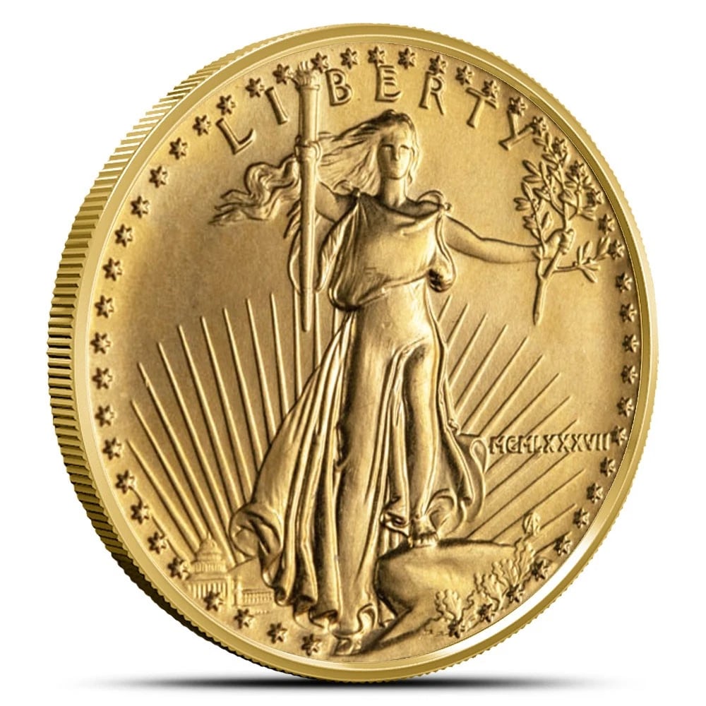 1987 AMERICAN GOLD EAGLE COIN: 1987 American Gold Eagle Coin Brand/Mint: US Mint Year: 1987 Denomination: None Fineness: 0.9167 Country of Origin: United States Accessories: None Accessories Notice: When purchasing