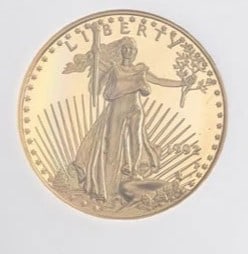 PROOF AMERICAN GOLD EAGLE COIN: Proof American Gold Eagle Coin Brand/Mint: US Mint Year: Random Denomination: None Fineness: 0.9167 Country of Origin: United States Accessories: None Accessories Notice: When purchasing p