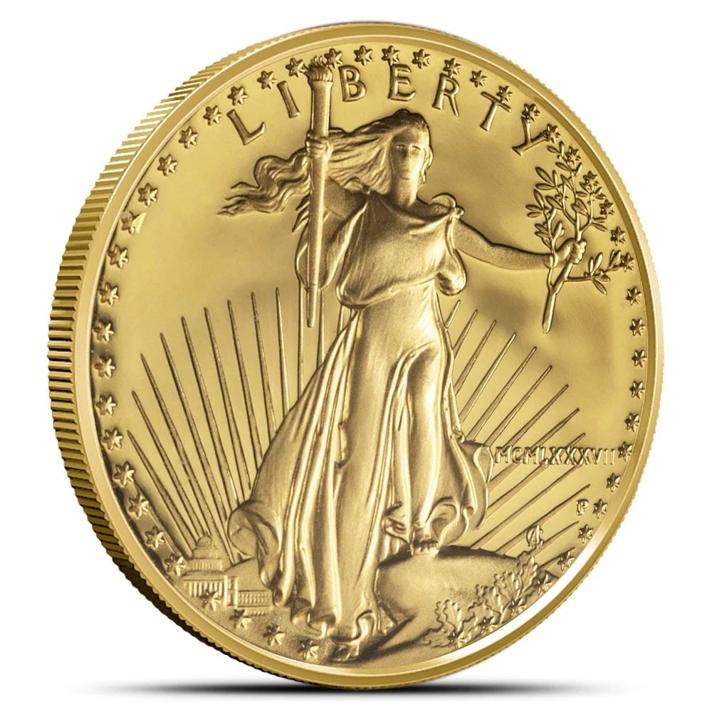 1987-P PROOF AMERICAN GOLD EAGLE COIN: 1987-P Proof American Gold Eagle Coin Brand/Mint: US Mint Year: 1987 Denomination: None Fineness: 0.9167 Country of Origin: United States Accessories: None Accessories Notice: When purchas