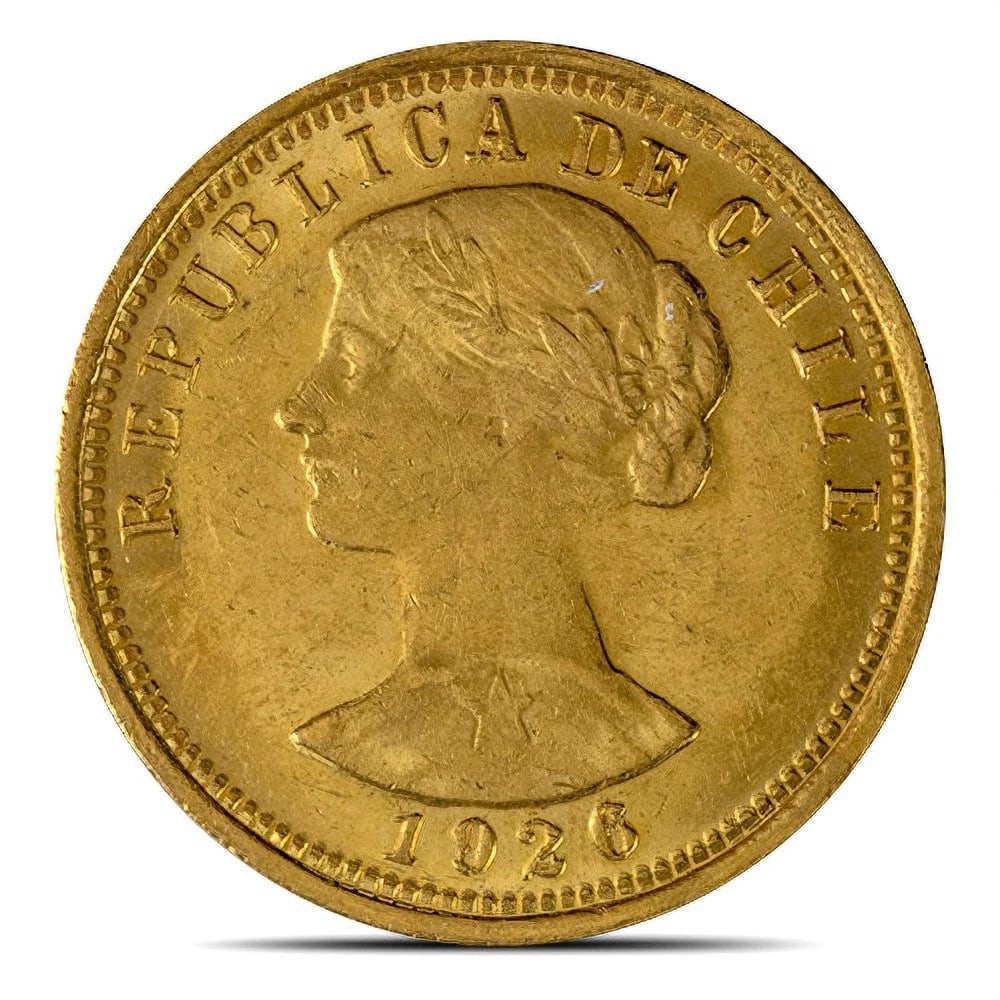 100 CHILEAN GOLD PESO: 100 Chilean Gold Peso Brand/Mint: Chile Year: Random Denomination: None Fineness: 0.9 Country of Origin: Chile Accessories: None Accessories Notice: When purchasing pre-owned goods, please