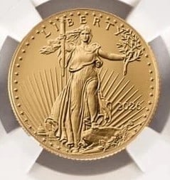 2026 AMERICAN GOLD EAGLE COIN: 2026 American Gold Eagle Coin Brand/Mint: US Mint Year: 2027 Denomination: None Fineness: 0.9167 Country of Origin: United States Accessories: None Accessories Notice: When purchasing