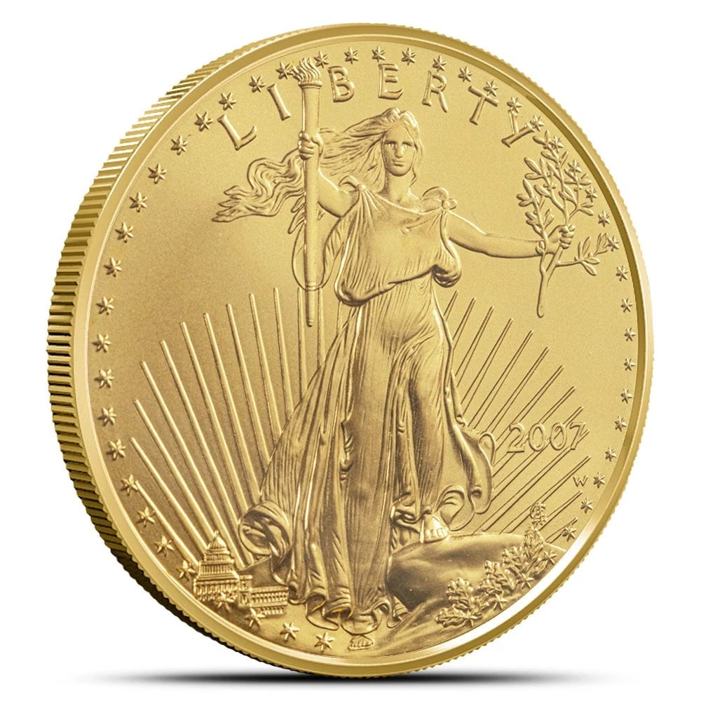 BURNISHED AMERICAN GOLD EAGLE COIN: Burnished American Gold Eagle Coin Brand/Mint: US Mint Year: Random Denomination: None Fineness: 0.9167 Country of Origin: United States Accessories: None Accessories Notice: When purchasi