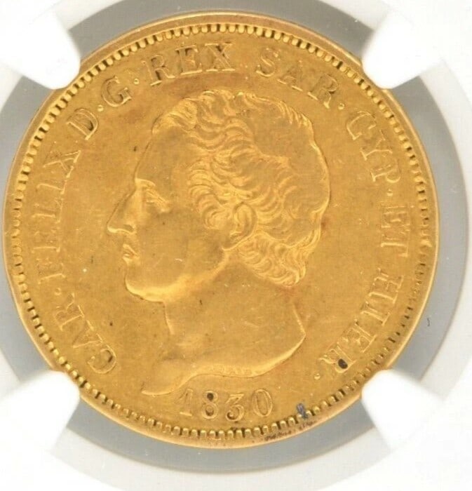 1830 EAGLE P ITALY 80 LIRA SARDINIA WORLD GOLD COIN (1 of 2)