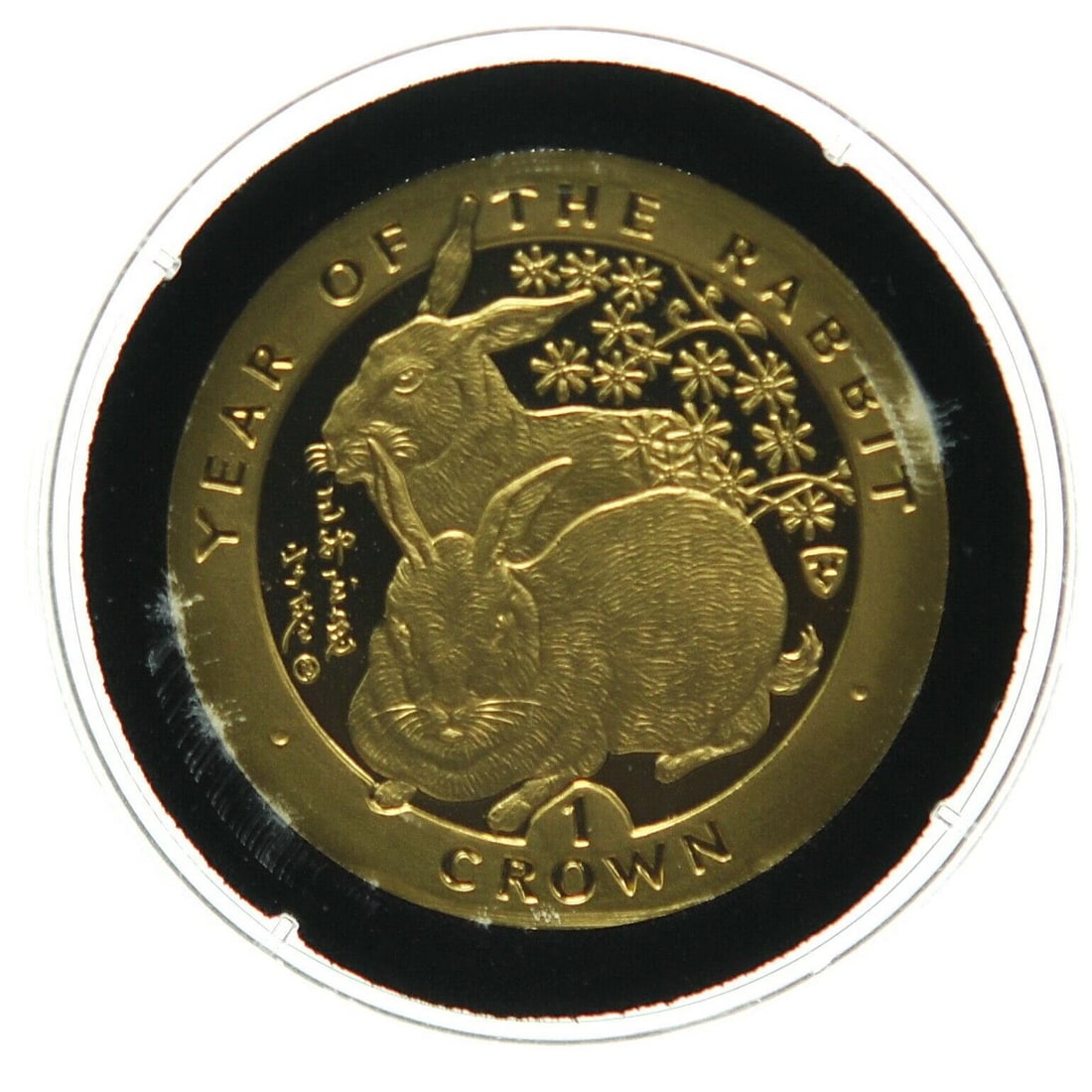 1999 ISLE OF MAN 1 OZ FINE GOLD LUNAR YEAR: 1999 Isle of Man 1 Oz Fine Gold Lunar Year Brand/Mint: None Year: 1999 Denomination: None Fineness: None Country of Origin: None Accessories: None Accessories Notice: When purchasing