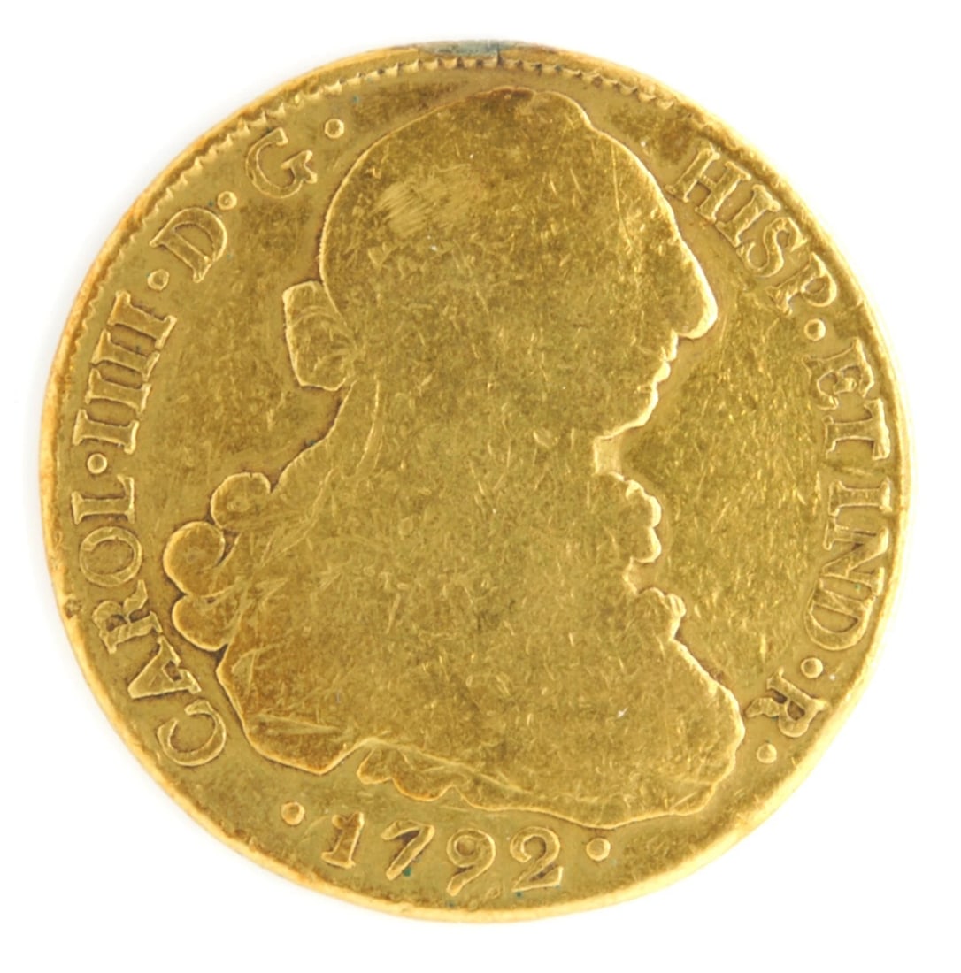 CHILE 1792 NI SO DA 8 ESCUDOS .875 FINE GOLD COIN (1 of 2)
