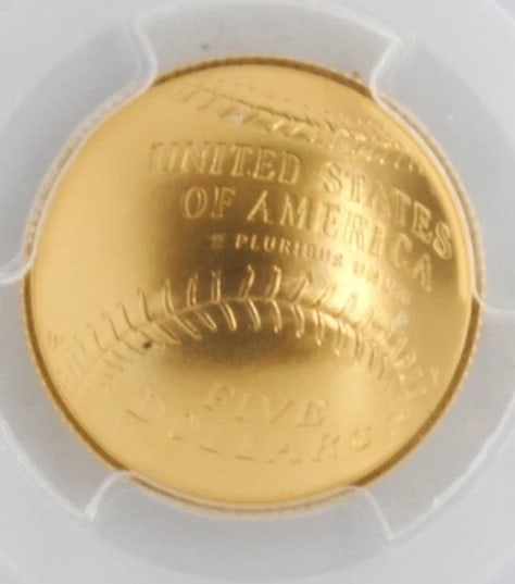 US MINT 2014-W $5 GOLD BASEBALL: US Mint 2014-W $5 Gold Baseball Brand/Mint: West Point Year: 2014 Denomination: $5 Fineness: 0.9 Country of Origin: United States Accessories: None Accessories Notice: When purchasing