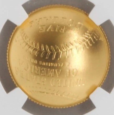 US MINT 2014 $5 GOLD BASEBALL - 2