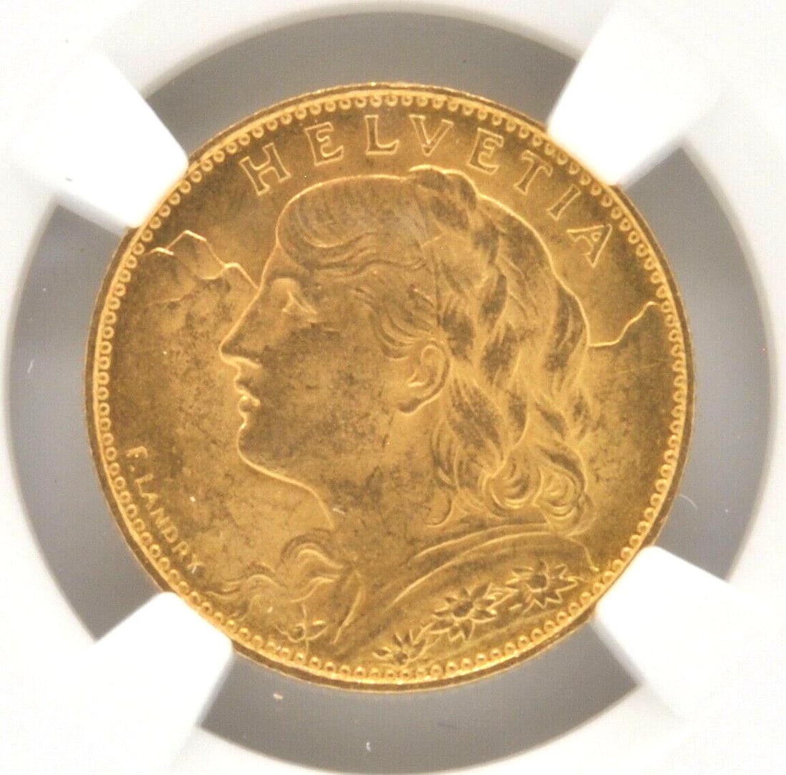 1922 B SWITZERLAND 10 FRANC 0.900 GOLD COIN: 1922 B Switzerland 10 Franc 0.900 Gold Coin Brand/Mint: None Year: 1922 Denomination: 10 Franc Fineness: 0.9 Country of Origin: Switzerland Accessories: None Accessories Notice: When purch