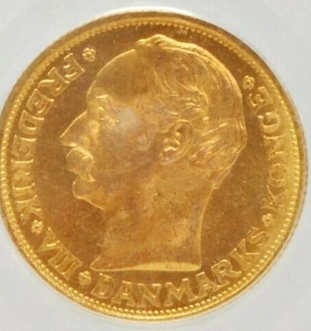 1910 VBP DENMARK GOLD 20 KRONER .2592 (1 of 2)
