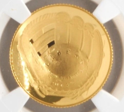 US MINT 2014-W $5 GOLD BASEBALL: US Mint 2014-W $5 Gold Baseball Brand/Mint: West Point Year: 2014 Denomination: $5 Fineness: 0.9 Country of Origin: United States Accessories: None Accessories Notice: When purchasing pre-