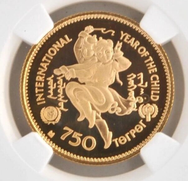 1980 MONGOLIA 750 TUGRIK .900 GOLD COIN: 1980 Mongolia 750 Tugrik .900 Gold Coin Brand/Mint: None Year: 1980 Denomination: None Fineness: 0.9 Country of Origin: Mongolia Accessories: None Accessories Notice: When purchasing pre-o