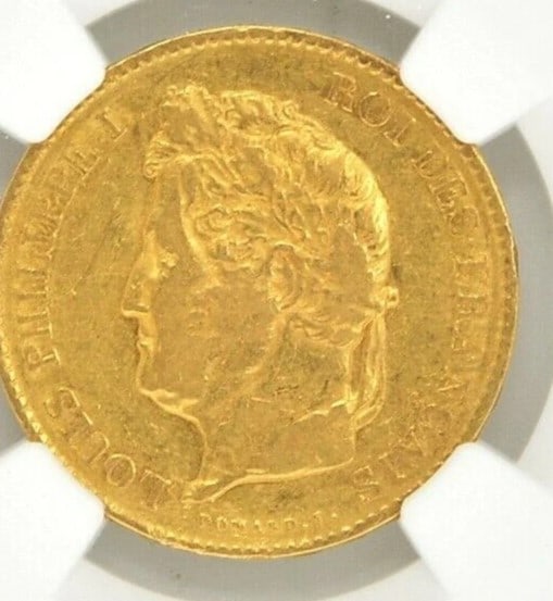 1834 A FRANCE 40 FRANC GOLD COIN: 1834 A France 40 Franc Gold Coin Brand/Mint: None Year: 1834 Denomination: 40 Franc Fineness: 0.9 Country of Origin: France Accessories: None Accessories Notice: When purchasing pre-owned