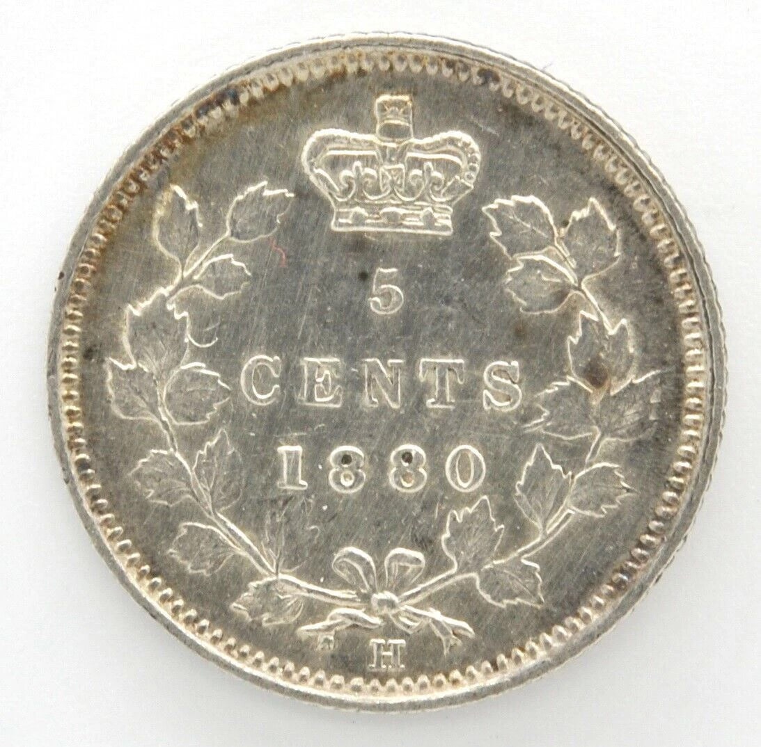 1880 H CANADA 5 CENT SILVER COIN QUEEN VICTORIA (1 of 2)