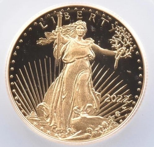 2022-W $25 AMERICAN GOLD EAGLE: 2022-W $25 American Gold Eagle Brand/Mint: None Year: 2022 Denomination: $25 Country of Origin: United States Accessories: None Accessories Notice: When purchasing pre-owned goods, please